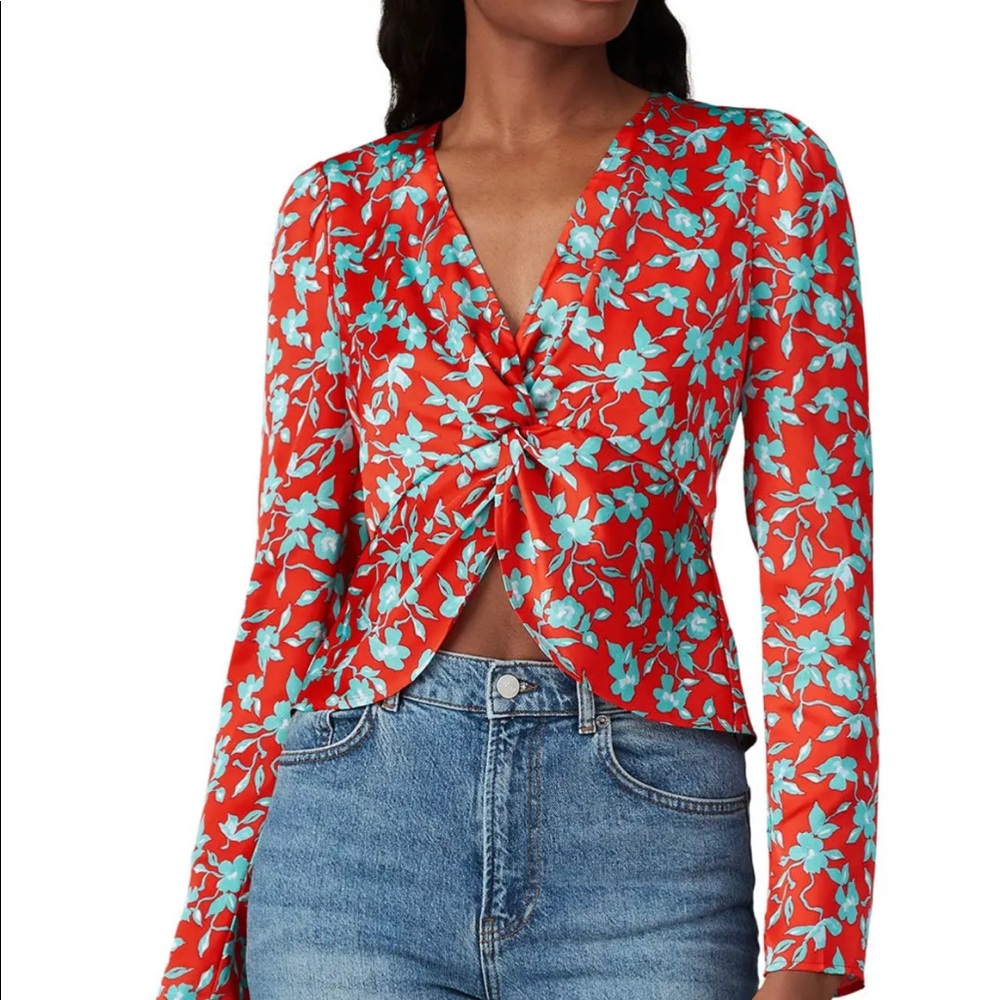 Red Floral Crop Top by Love, Whit by Whitney Port